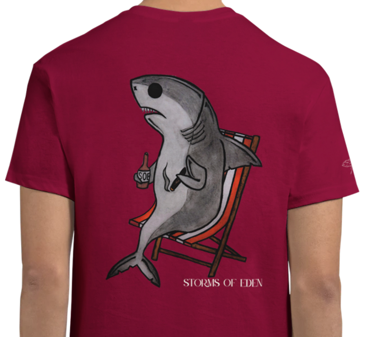 Crewneck Tee | Shark RED