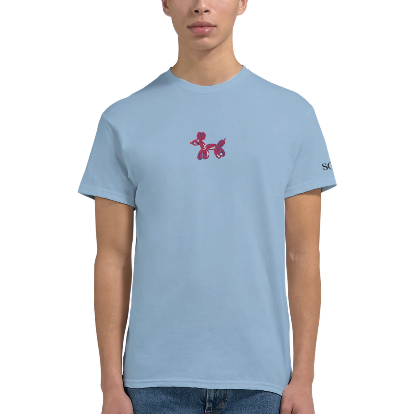 Embroidery Tee | Balloon Dog PINK