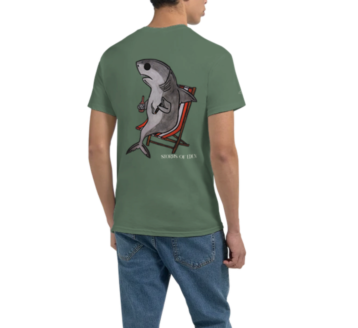 Crewneck Tee | Shark RED