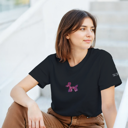 Embroidery Tee | Balloon Dog PINK